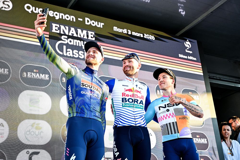 Podium beim Radrennen Samyn Classic