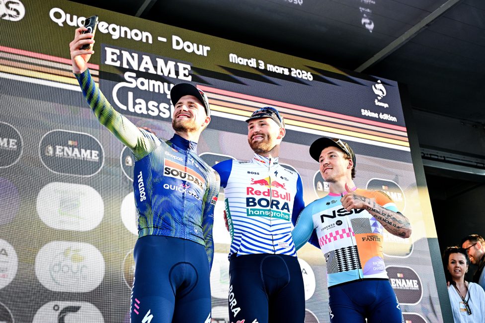 Podium beim Radrennen Samyn Classic