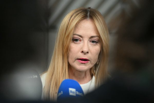Giorgia Meloni vor dem EU-Gipfel am 19. März in Brüssel