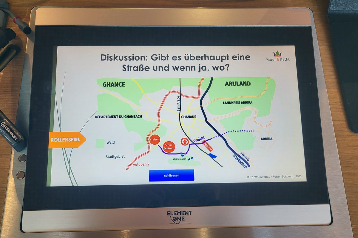 Karte als Grundlage des Planspiels
