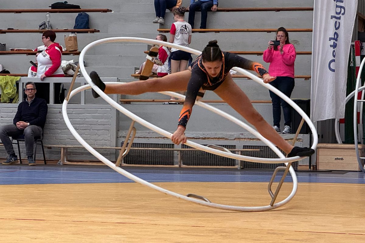 Turnerin am Rhönrad bei den Belgian Open in Eupen