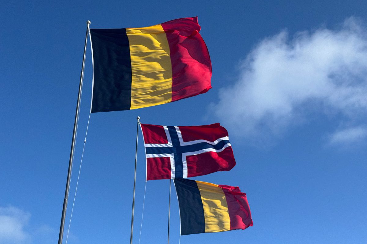 Die belgische und norwegische Flagge