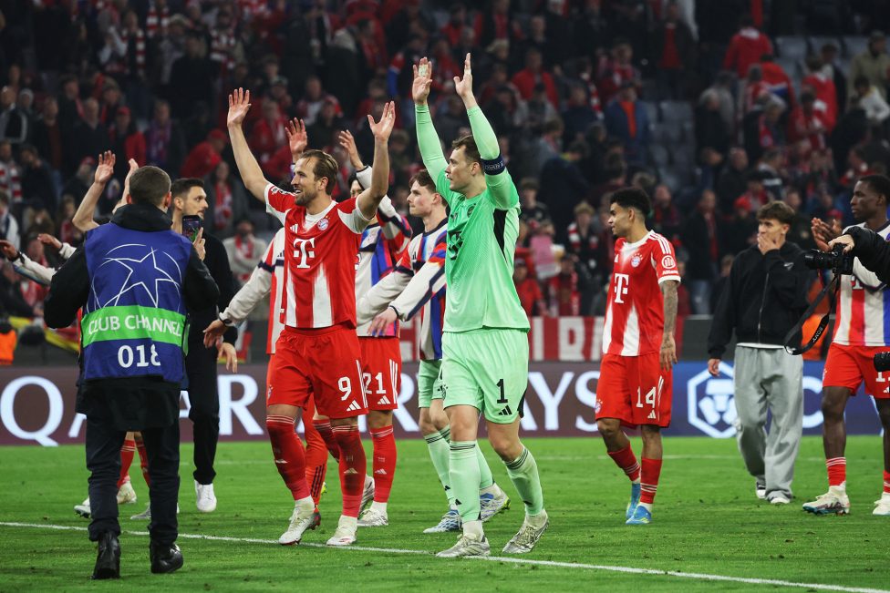 Spieler von Bayern München nach dem Einzug ins Champions-League-Halbfinale