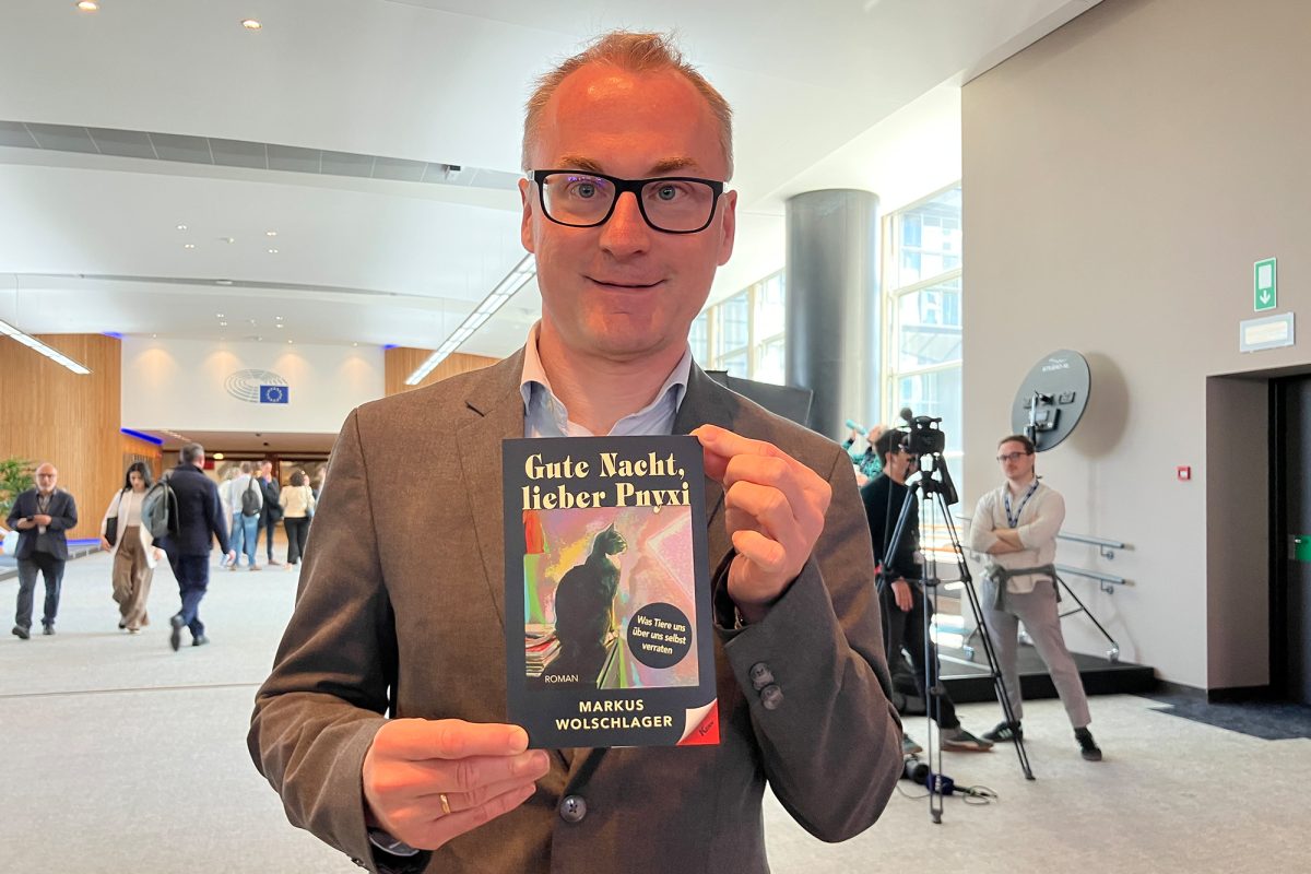 Martin Wolschlager mit seinem Roman "Gute Nacht, lieber Pnyxi