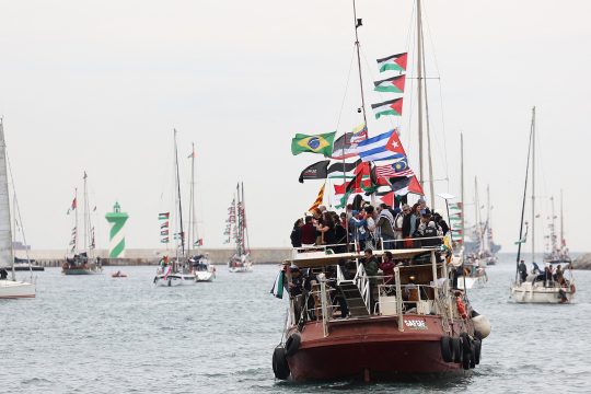Gaza-Hilfsflotte von Aktivisten, hier am 12. April im Hafen von Barcelona