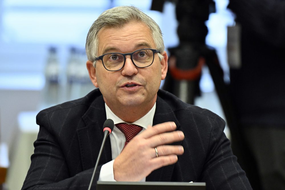 EU-Kommissar Magnus Brunner am 10. März beim "Europäischen Gedenktag für Terroropfer" in Brüssel