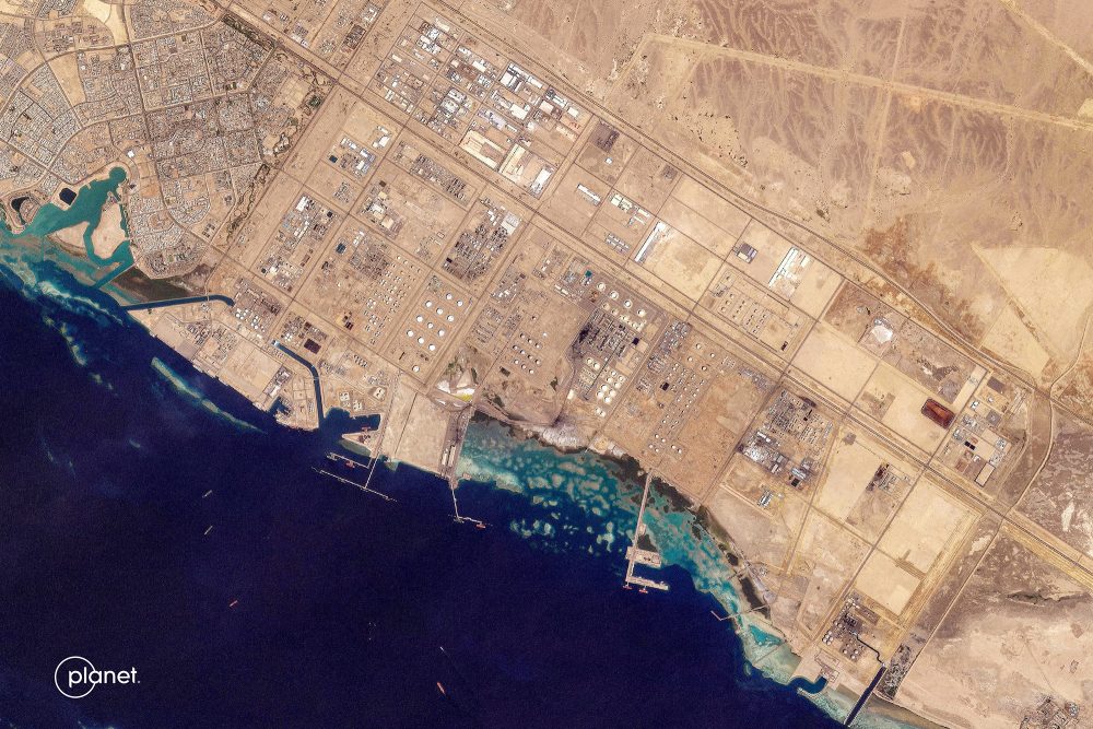 Satellitenaufnahme vom saudi-arabischen Hafen Yanbu
