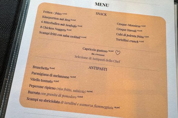 Menü des renovierten Restaurants an der Eupener Talsperre