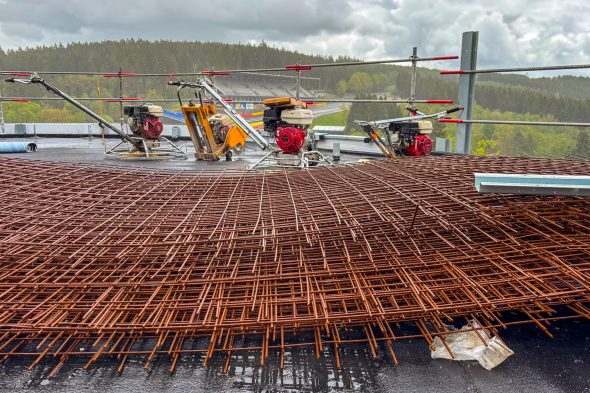 Baumaterial im neuen Uhoda-Turm