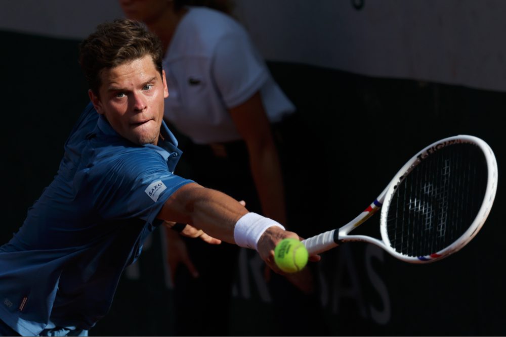 Alexander Blockx beim Match der ersten Runde bei den French Open