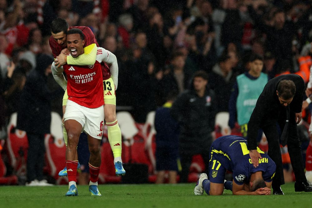 Jubelnde Arsenal-Spieler nach Erreichen des Champions League-Finales