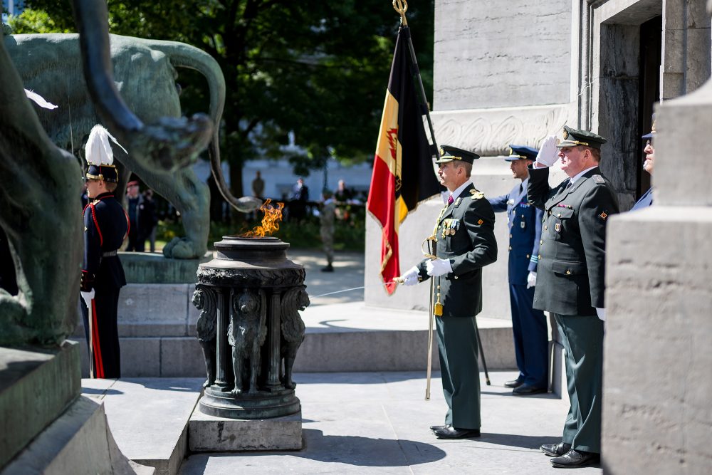 Gedenkveranstaltung zum Ende des Zweiten Weltkriegs am 8. Mai 2025 am Grab des Unbekannten Soldaten in Brüssel