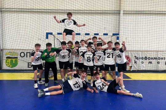 Jungs-Team der Pater-Damian-Schule Eupen bei der Handball-Schul-WM