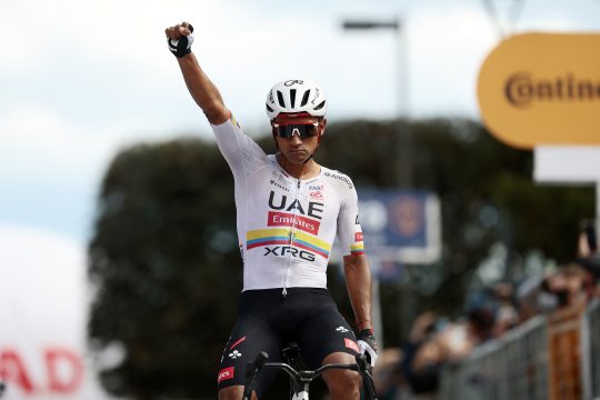 Jhonatan Narvaez bejubelt seinen zweiten Tageserfolg beim diesjährigen Giro