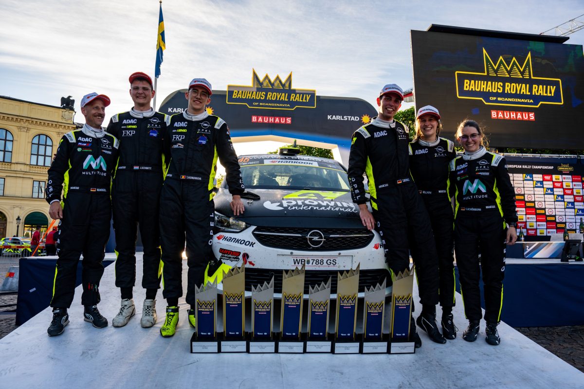 Das Opel Junior Team 2026: Michael Wenzel (Beifahrer von Claire Schönborn), Jonas Schmitz und Tom Heindrichs, Timo Schulz und Maresa Lade, Claire Schönborn