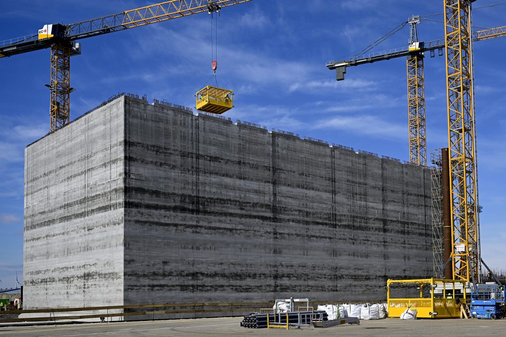 Baustelle der Prinzessin-Elisabeth-Insel im niederländischen Vlissingen im April 2024