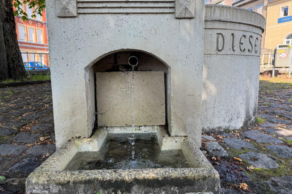 Detailansicht der Pferdetränke in Eupen