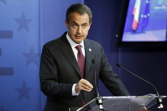 José Luis Rodríguez Zapatero als spanischer Premier nach einem EU-Gipfel im Juli 2011