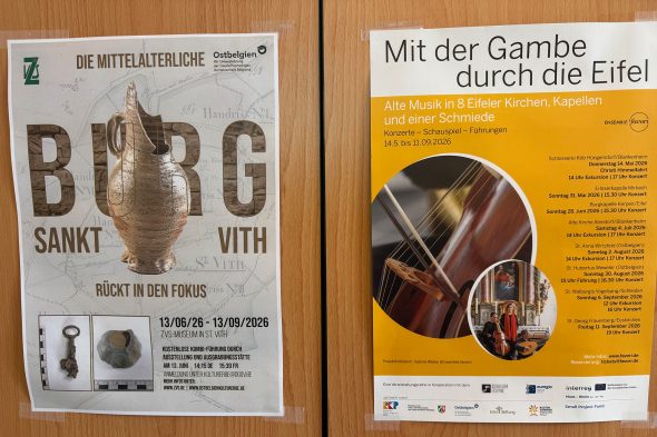 Plakat zur Ausstellung über die Burg St. Vith im ZVS-Museum