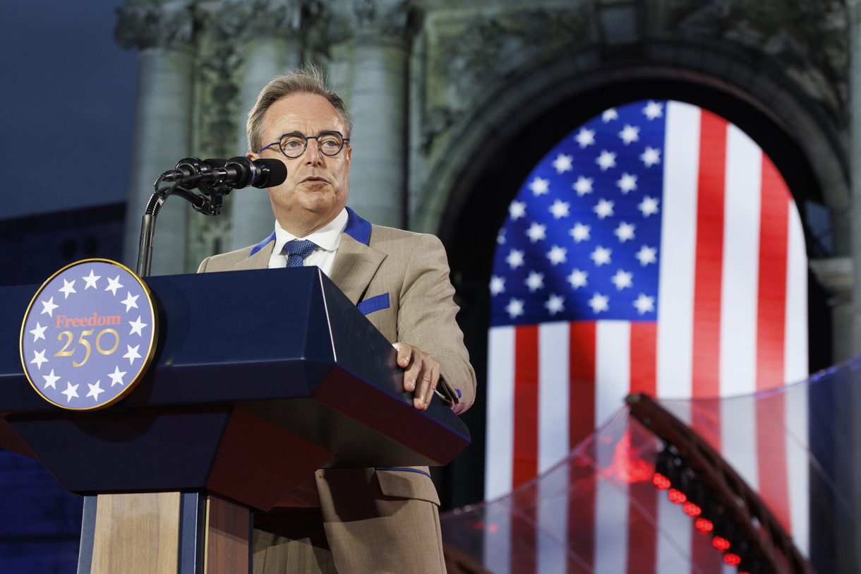 Premierminister Bart De Wever bei seiner Rede zum USA-Jubiläum in Brüssel