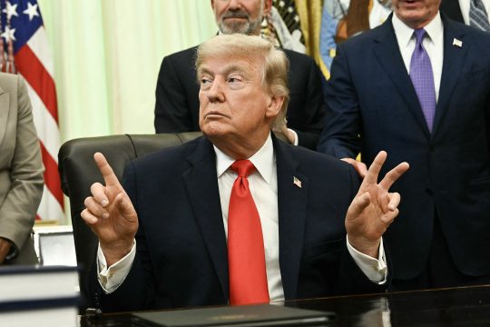 US-Präsident Donald Trump im Oval Ofice im Weißen Haus in Washington DC