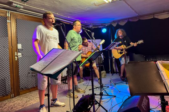 Proben zum Konzert von Exchange