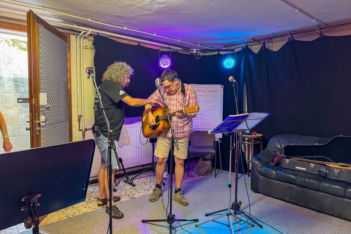 Proben zum Konzert von Exchange