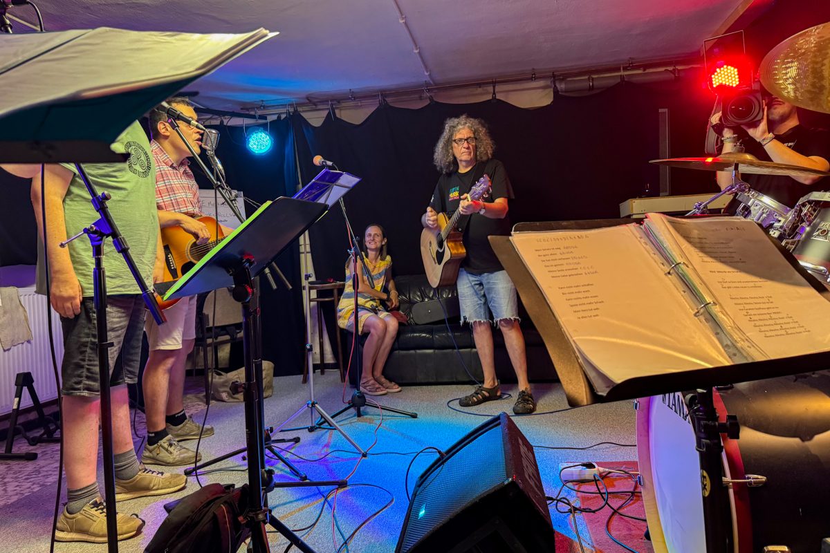 Proben zum Konzert von Exchange