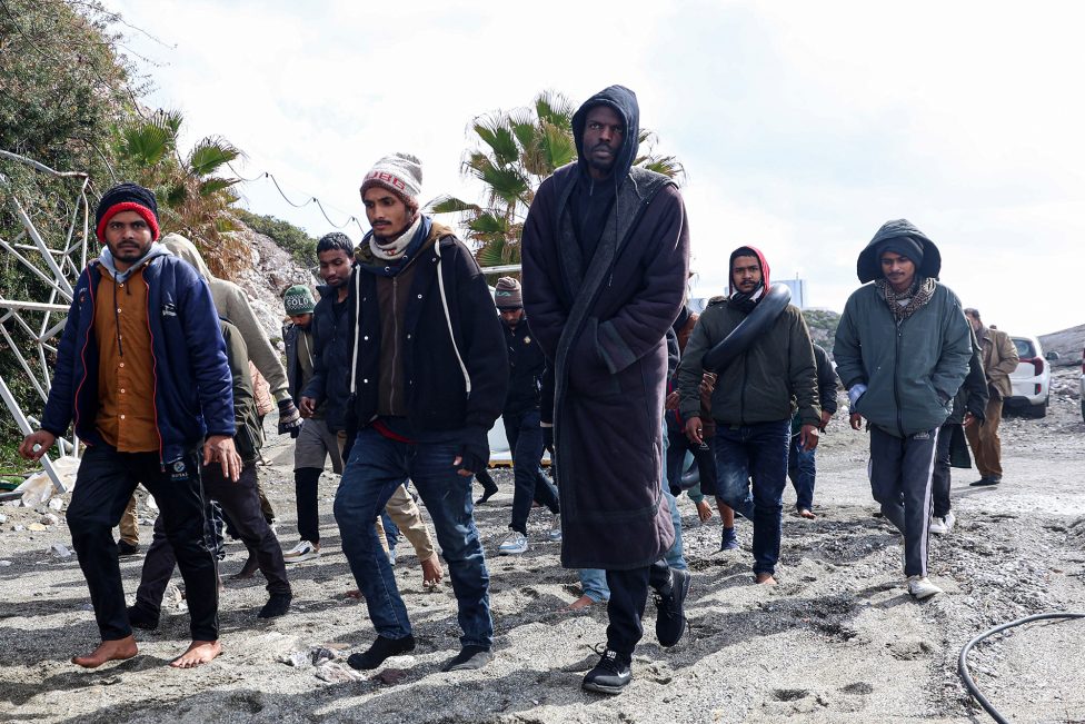 Flüchtlinge bei ihrer Ankunft auf Kreta im Februar 2026