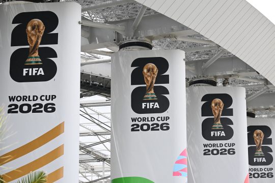 Banner zur Fußball-WM