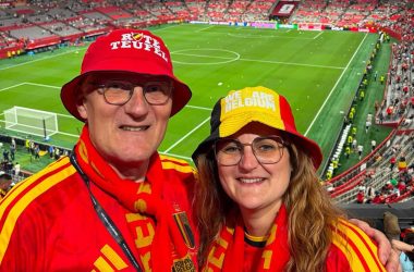 Fabien und Manon Margodt im Stadion von Vancouver