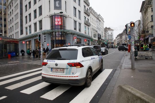 Polizeifahrzeug in Namur
