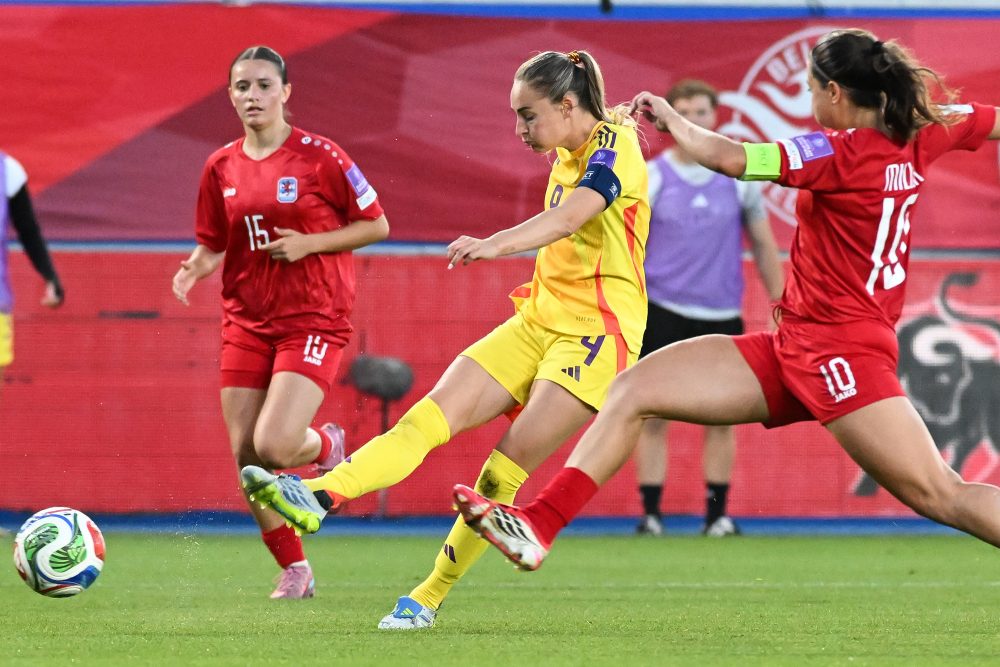 Die Belgierin Tessa Wullaert beim Hinspiel gegen Luxemburg am 5. Juni 2026