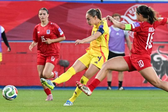 Die Belgierin Tessa Wullaert beim Hinspiel gegen Luxemburg am 5. Juni 2026
