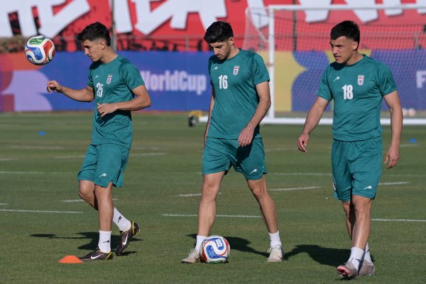 Danial Iri, Mehdi Torabi und Amirhossein Hosseinzadeh beim Training in Tijuana am 12. Juni