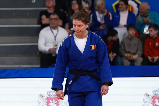 Vicky Verschaere im Kampfanzug bei der EM im April