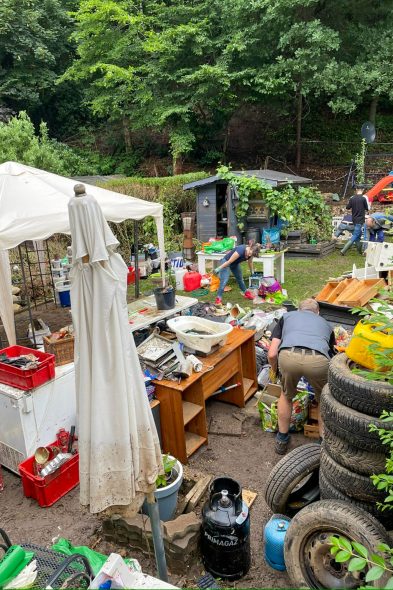 Das Haus von Jürgen Mertens in der Eupener Unterstadt nach dem Hochwasser 2021