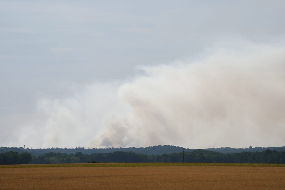 Waldbrand in Fontainebleau mit starker Rauchentwicklung