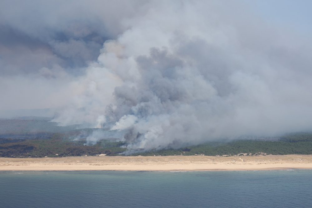 Waldbrand in der Nähe von Lège-Cap-Ferret