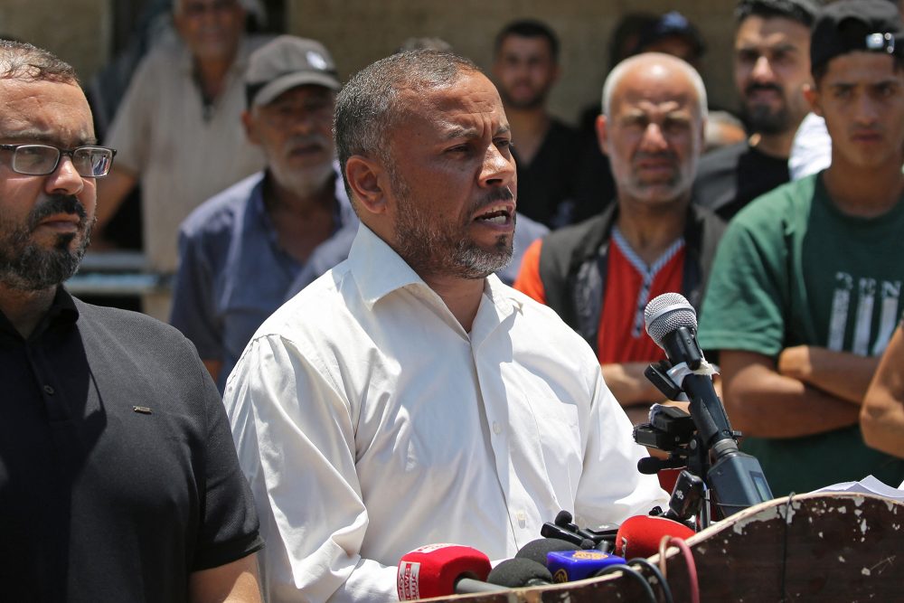 Hamas-Regierungschef bei der Pressekonferenz am 6. Juli 2026
