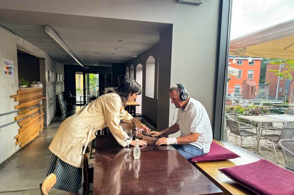 Michael Emmermann in der Bar des Alten Schlachthofs