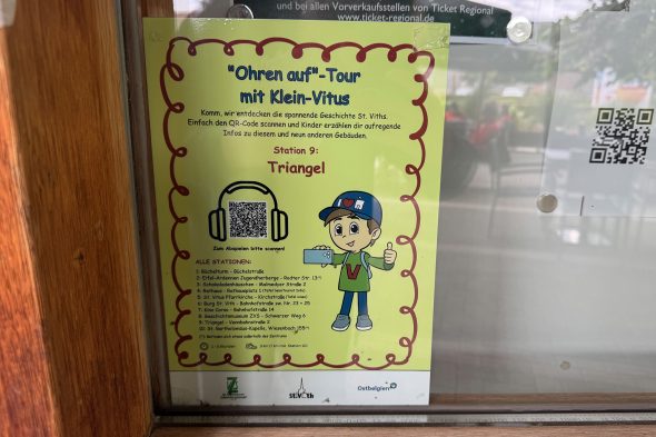 Schild der Tour am Triangel