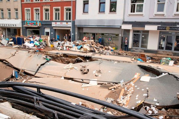 Stolberg unmittelbar nach der Flut