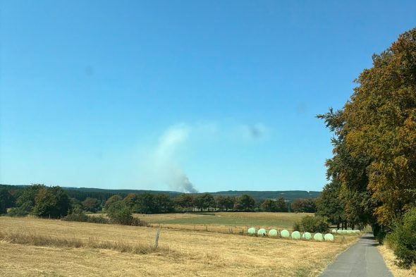 Rauch über dem Hohen Venn von der Kalterherberg aus gesehen