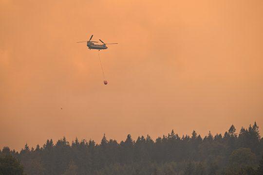 Boeing CH-47D Chinook der niederländischen Luftwaffe über dem Venn am Samstag