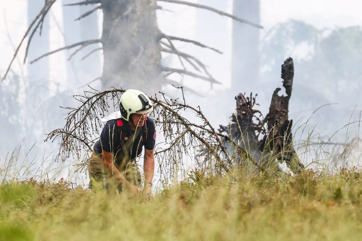 Feuerwehrmann im Hohen Venn