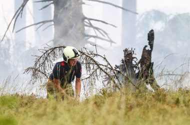 Feuerwehrmann im Hohen Venn