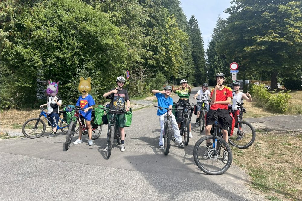 Gruppenfoto bei der Fahrradtour