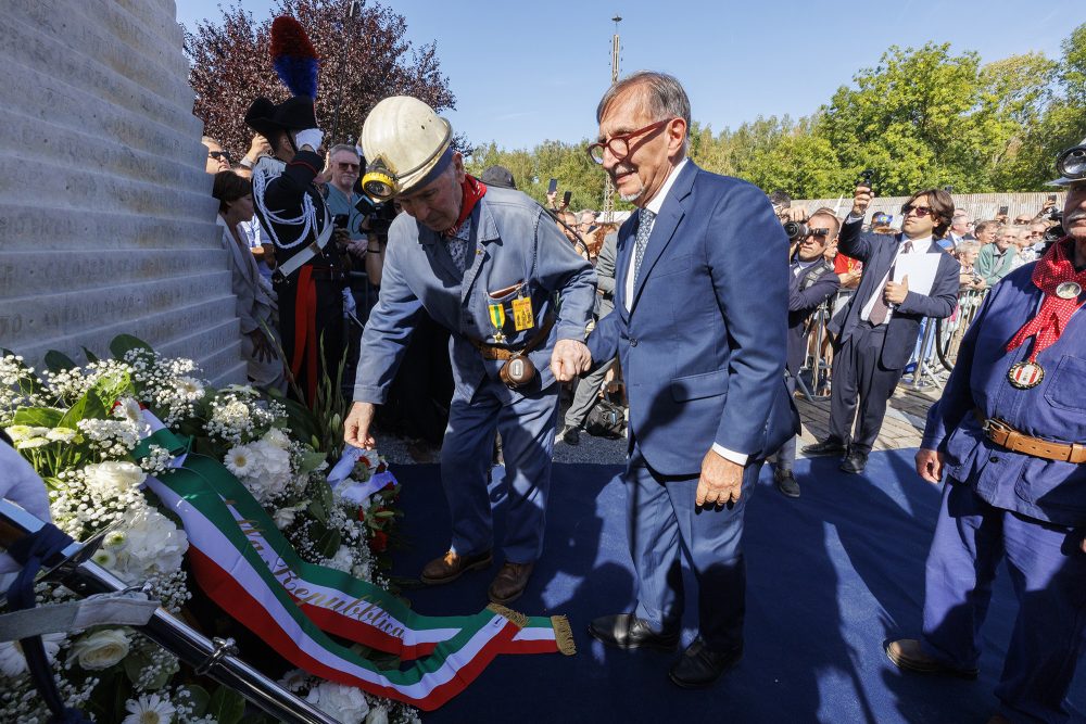 Iraliens Senatspräsident La Russa bei der Gedenkfeier in Bois du Cazier am 8. August 2026