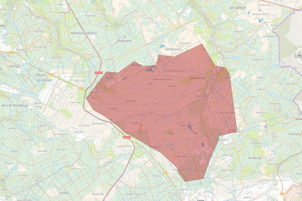 Das Ausmaß am Samstagabend auf einer Karte der Provinz Lüttich